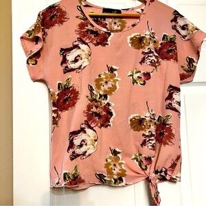 Lexington Lavenue Pink Floral Top Womens size Med